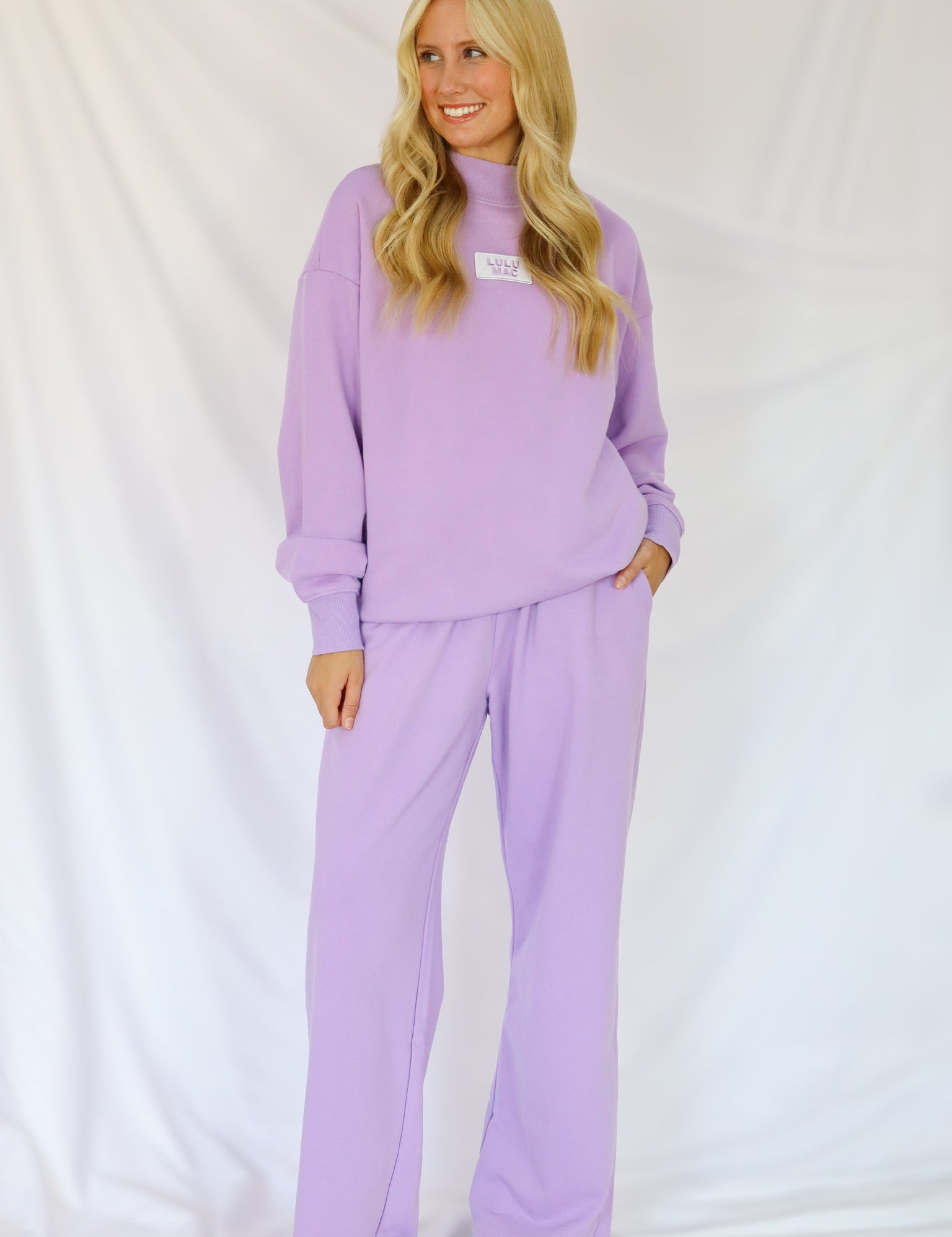 LULU MAC Lavender Terry Cloth Pants