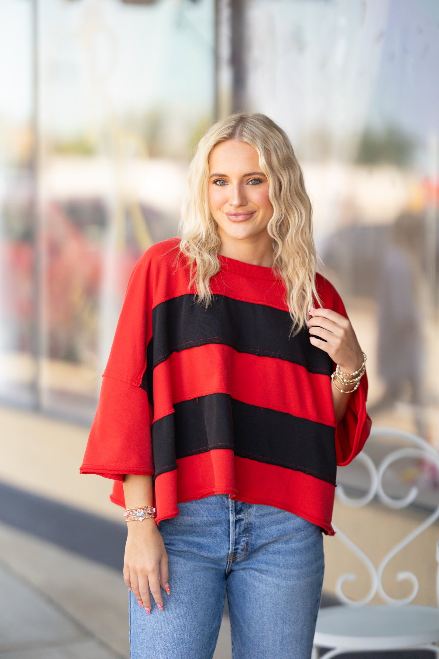 Red and Black crop tee