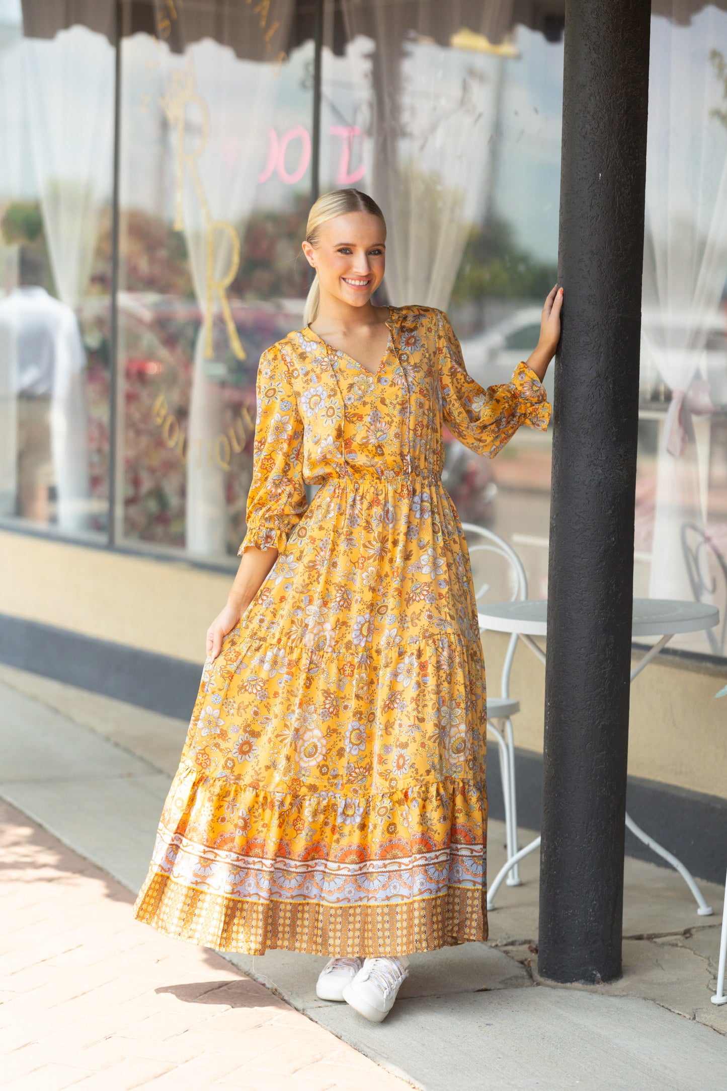 Mustard Print Dress