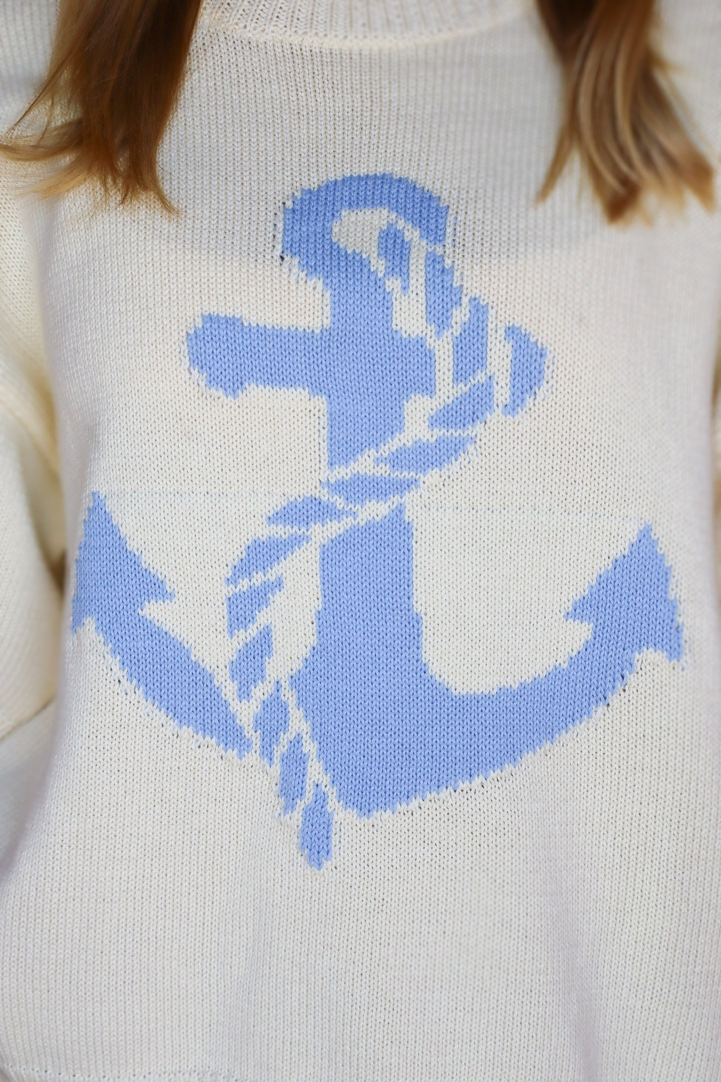 Tan Short Sleeve Anchor Sweater