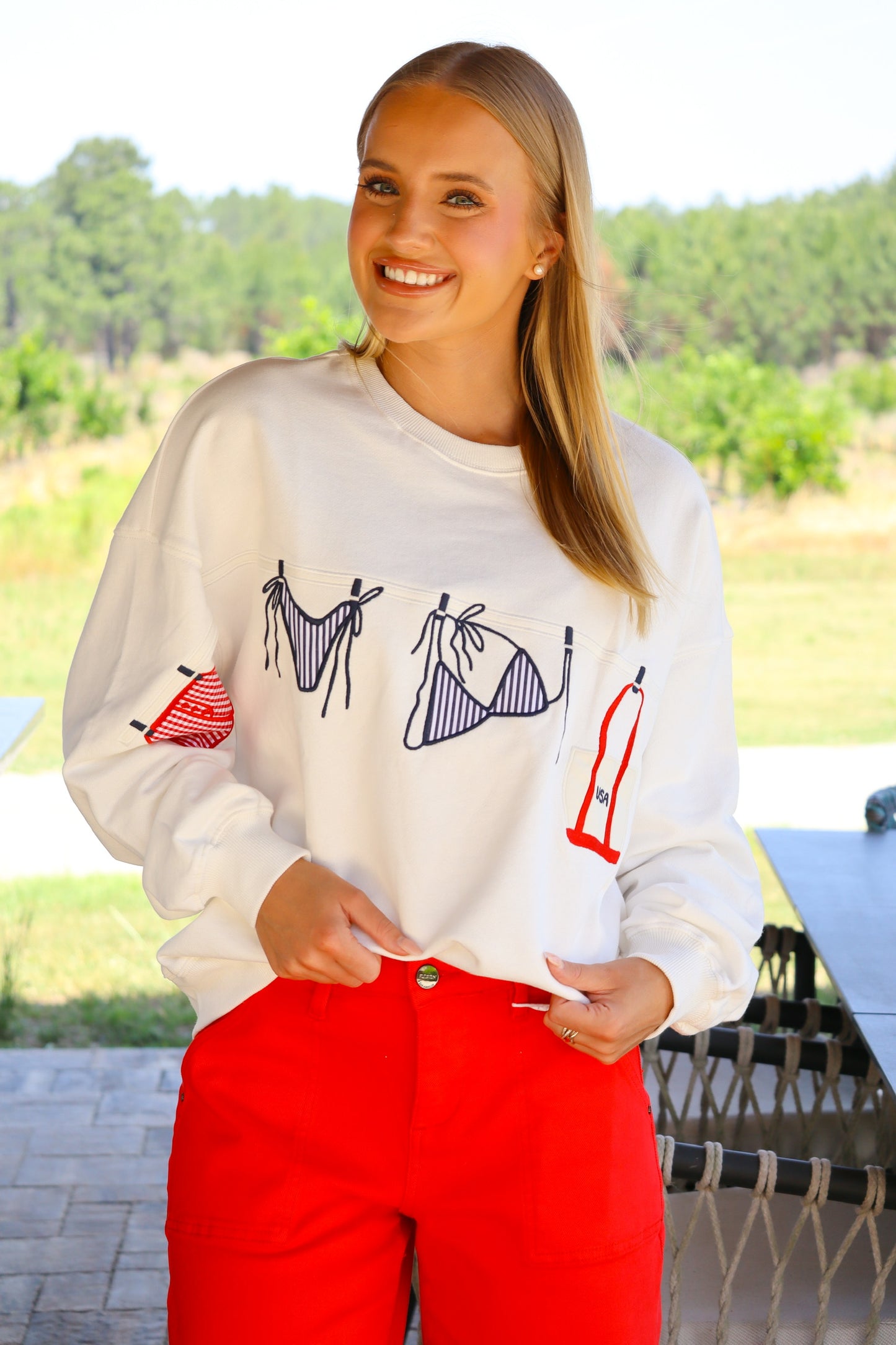 White Bikini Graphic Sweatshirt