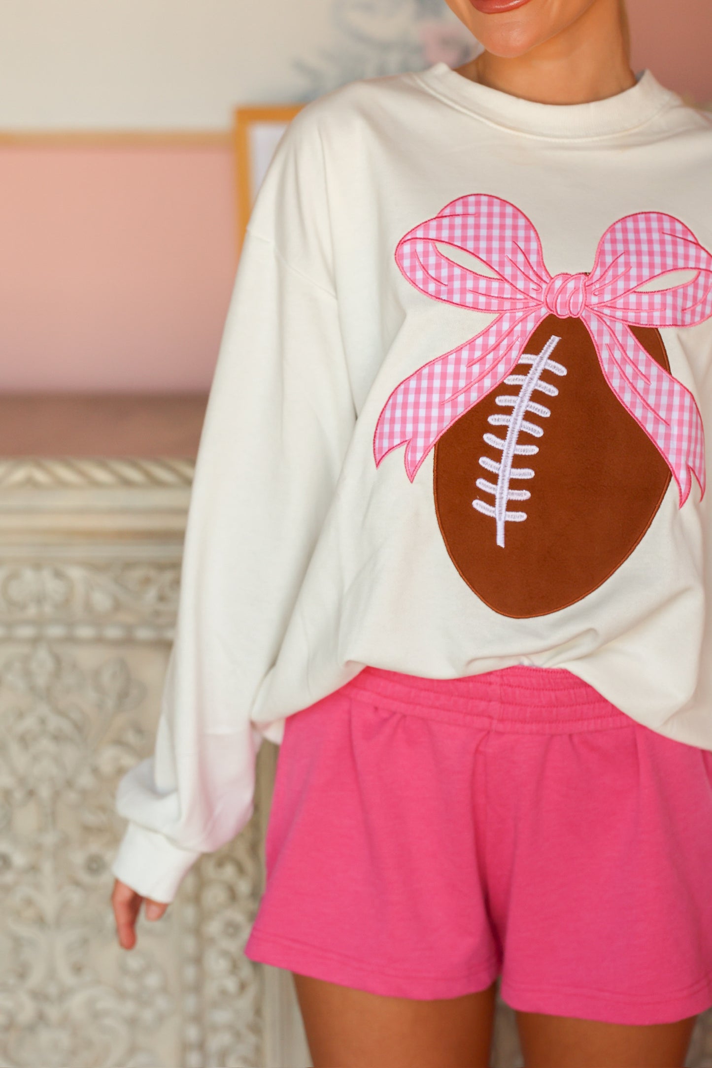 Pink Bow Football Crew