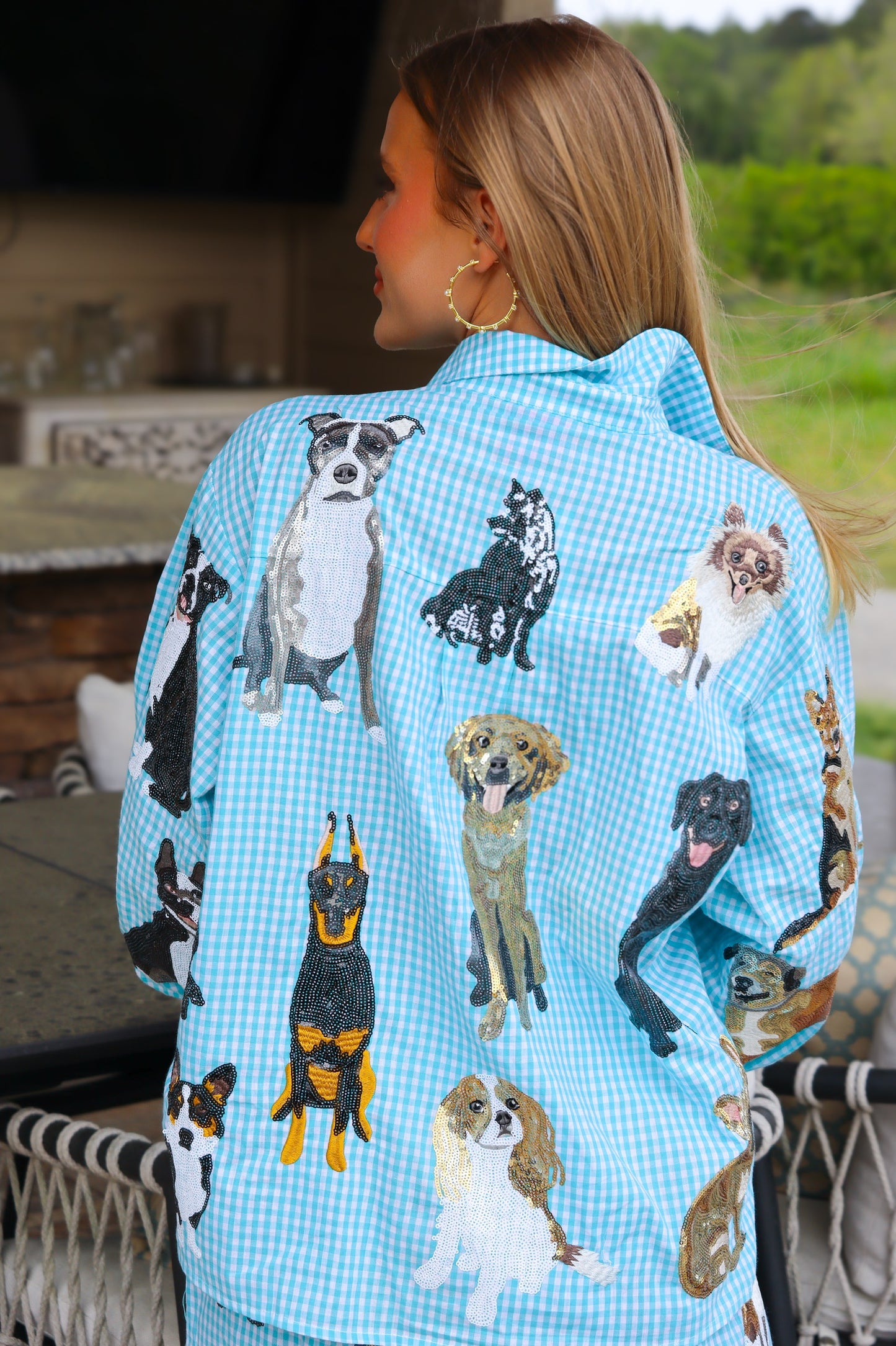 QOS Aqua Dog Button Down