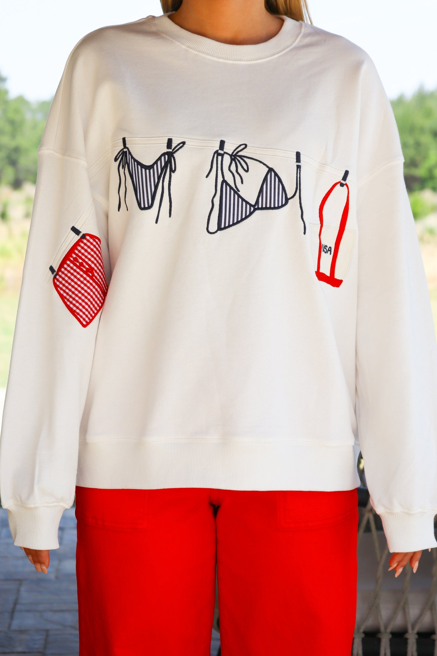White Bikini Graphic Sweatshirt