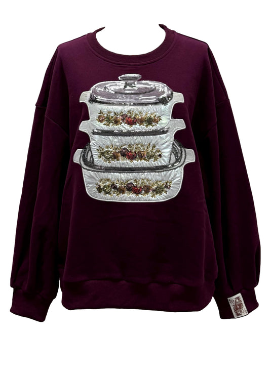QOS Maroon Vintage Sweatshirt