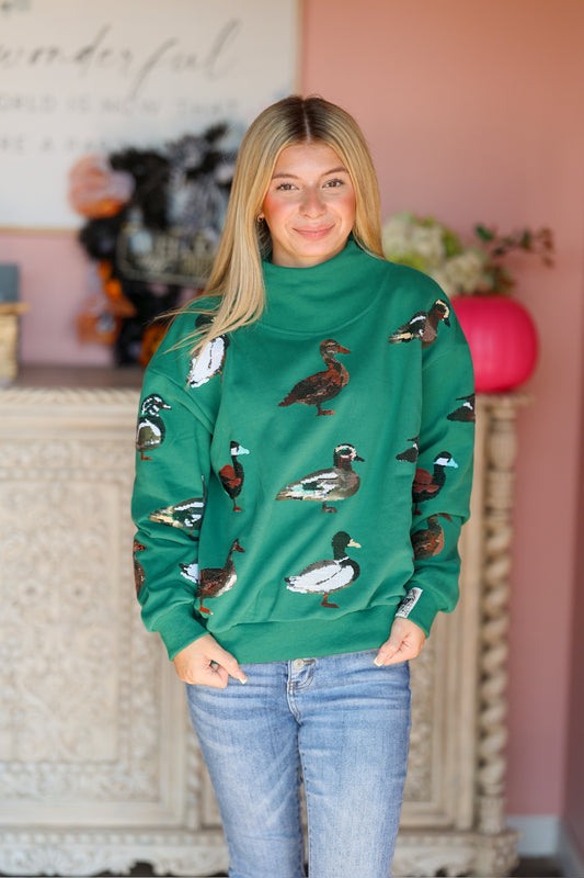 QOS Mock Neck Duck Sweatshirt
