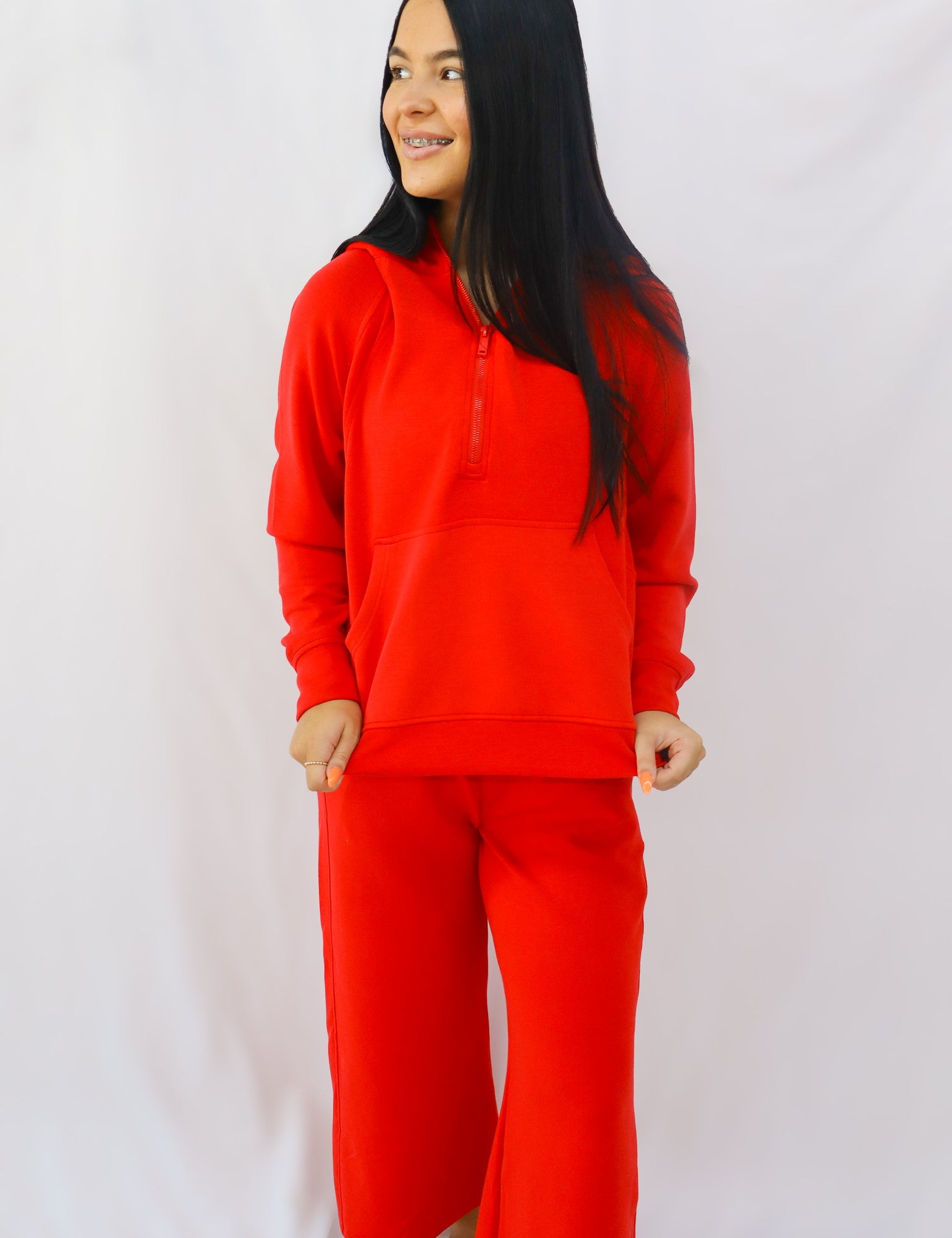 Red Scuba Wide Legged Pant