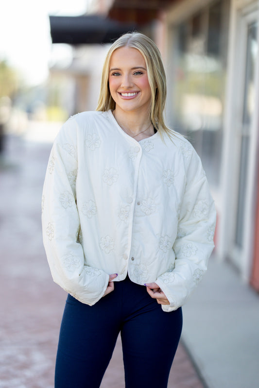 Cream Beaded Jacket