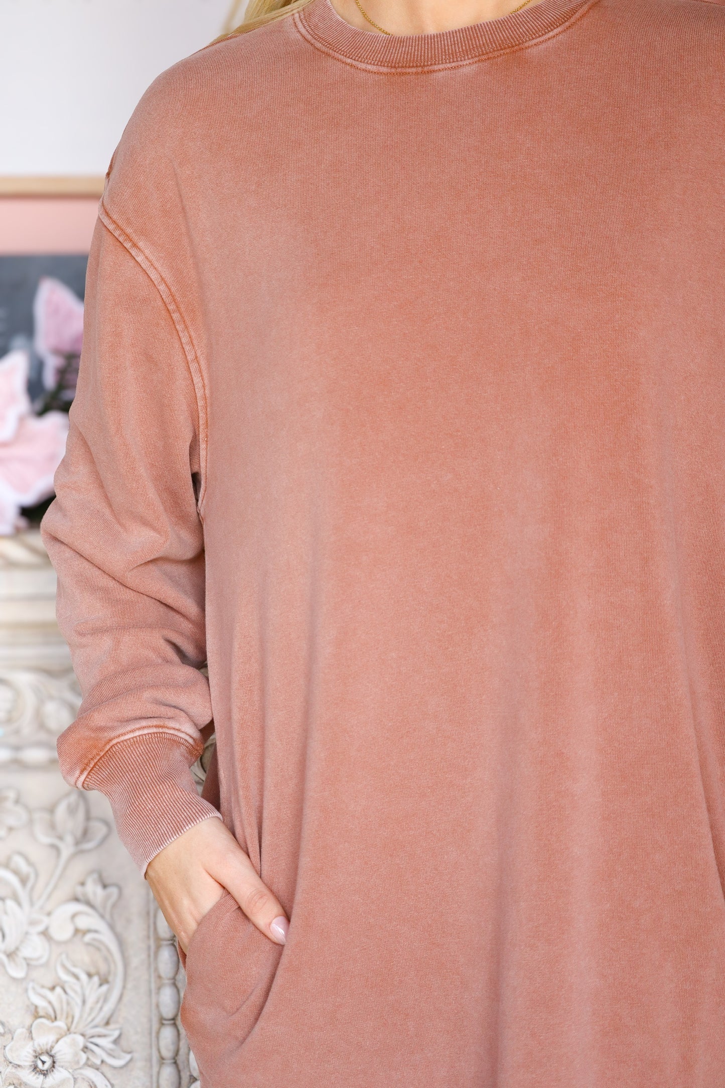 Light Mocha Long Sleeve Casual Dress