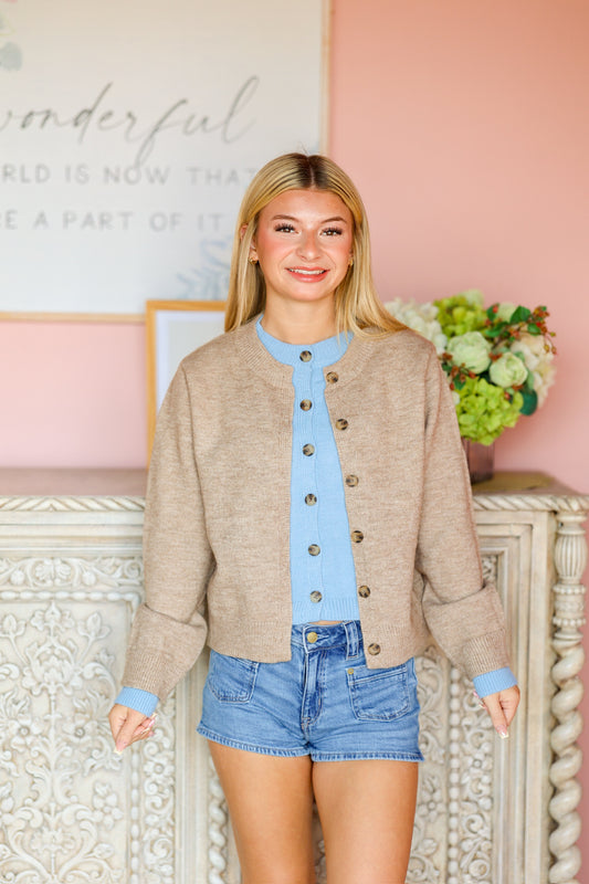 Mocha/Blue Cardigan