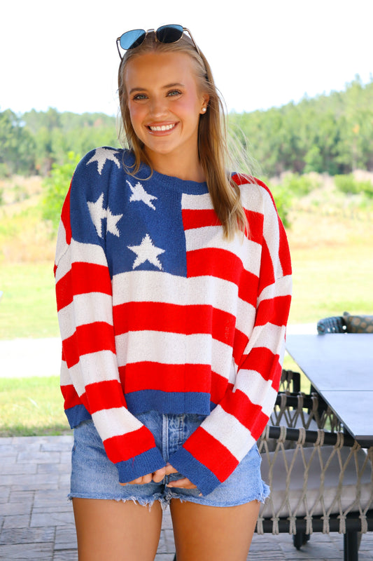 American Flag Sweater