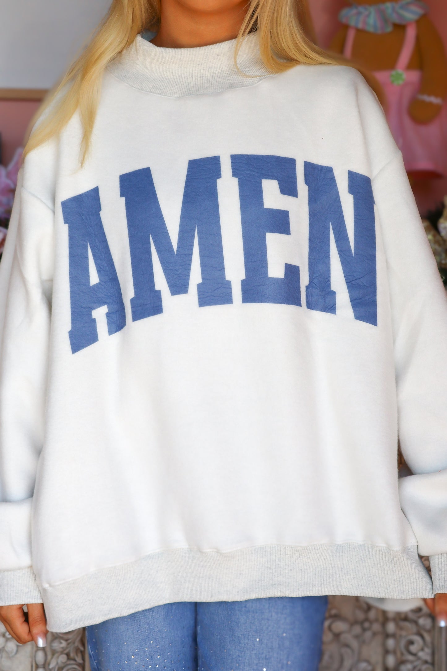 WWJD & AMEN Reversible Mock Neck