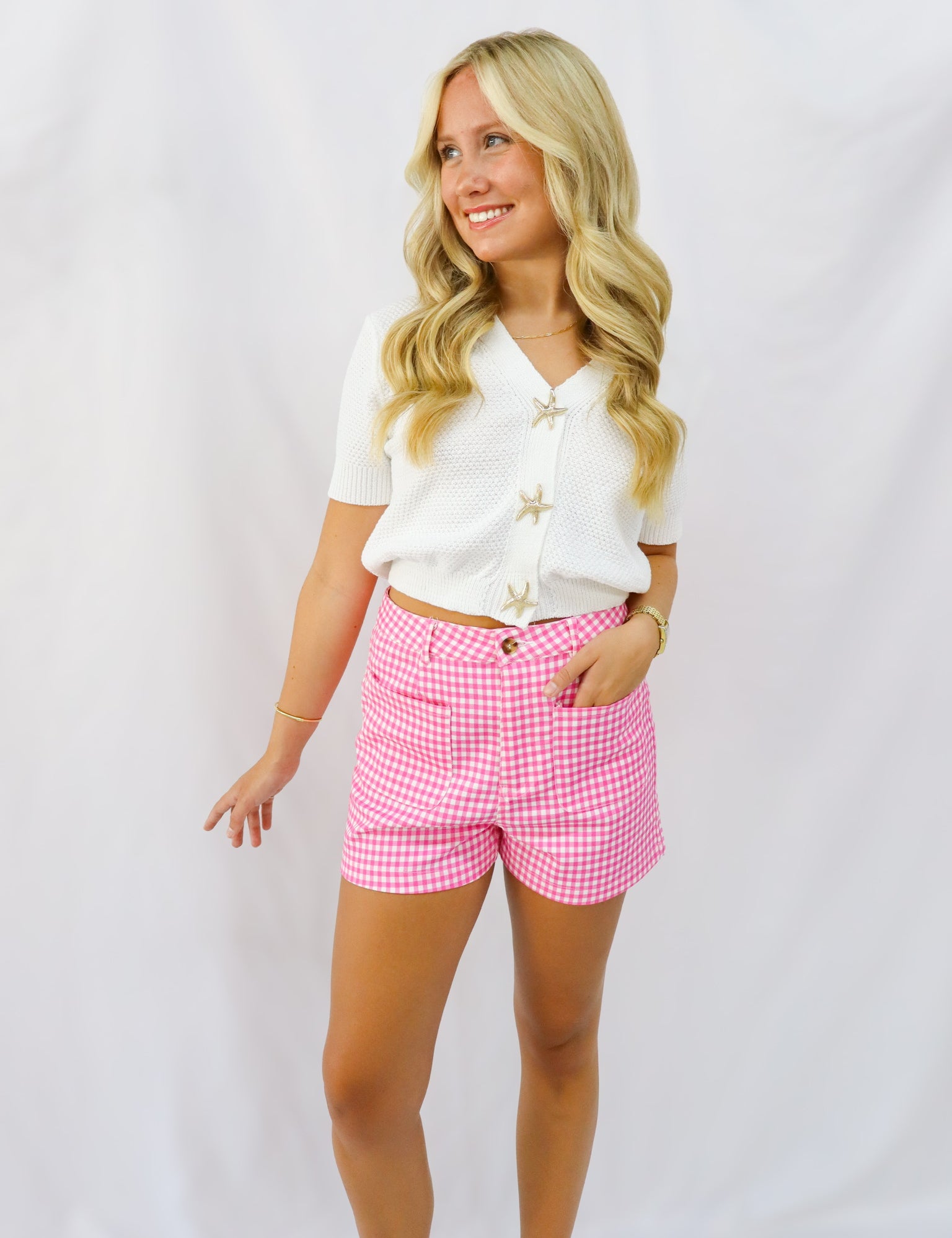 Pink Checkered Shorts