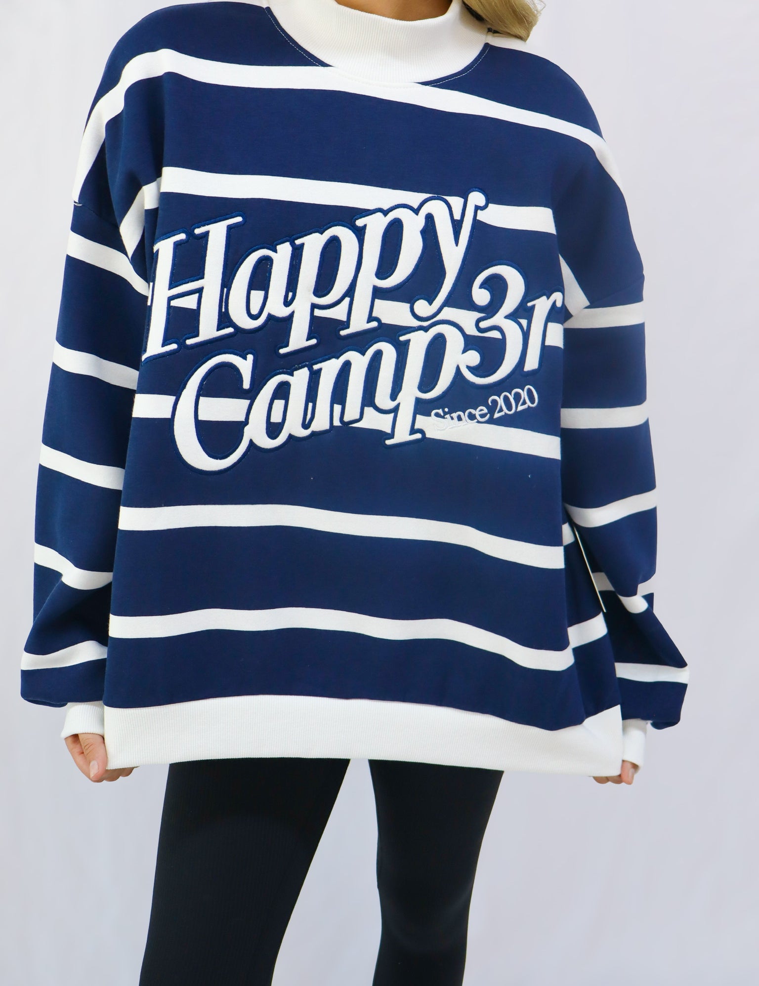 Happy Camper Navy/Blue Mock Neck