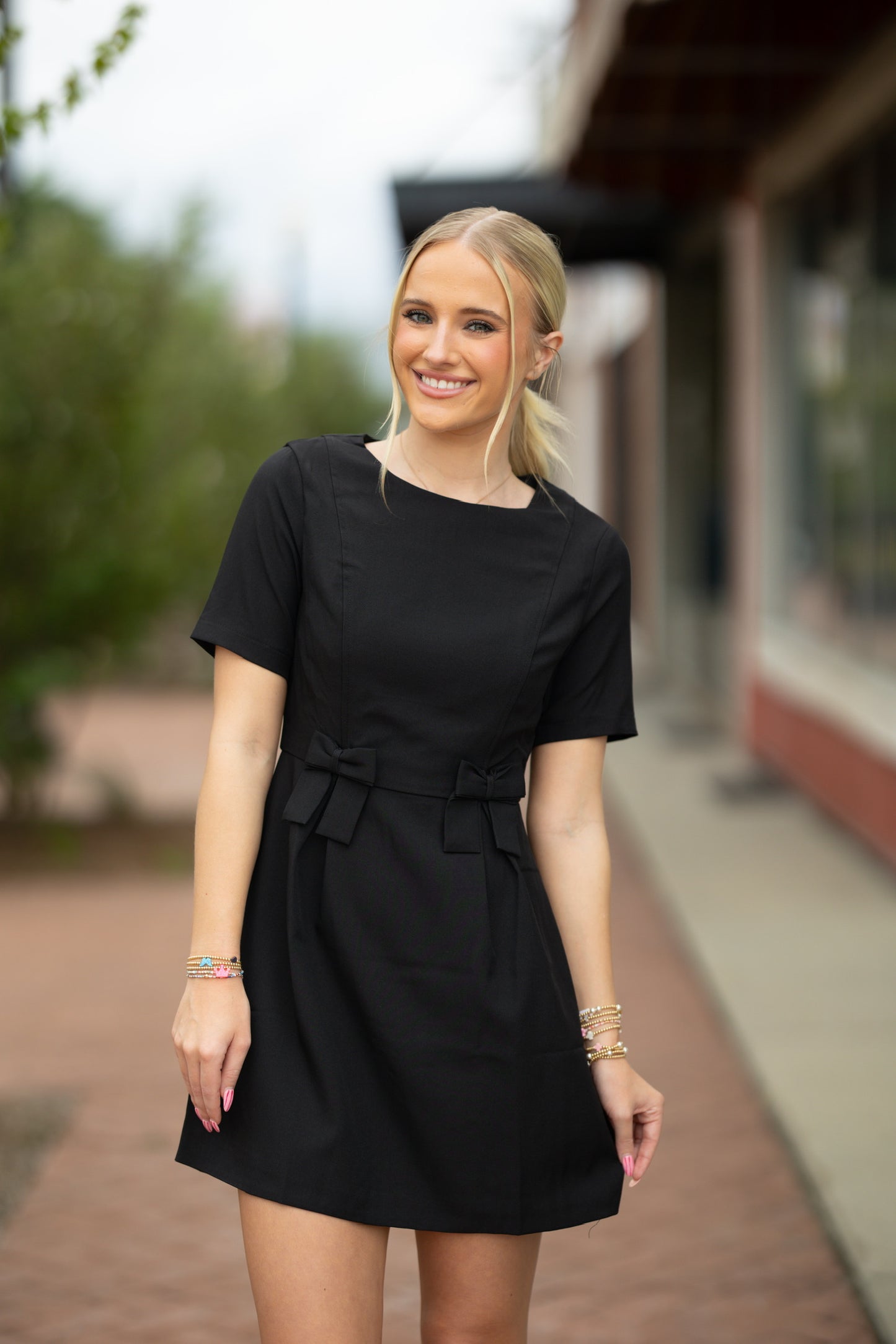 Night Out Black Bow Dress