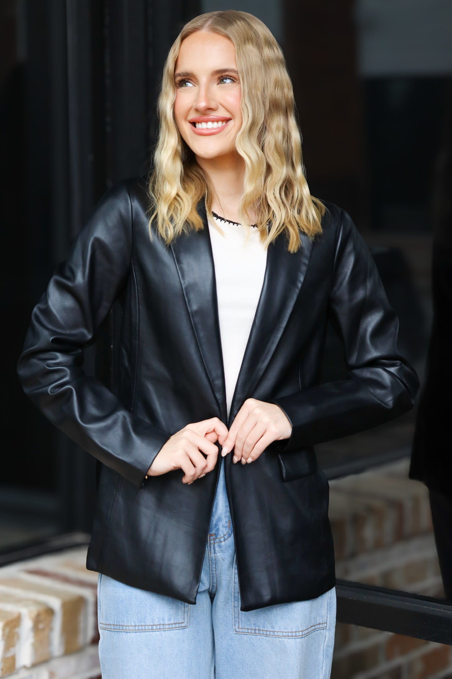 Black Leather Blazer