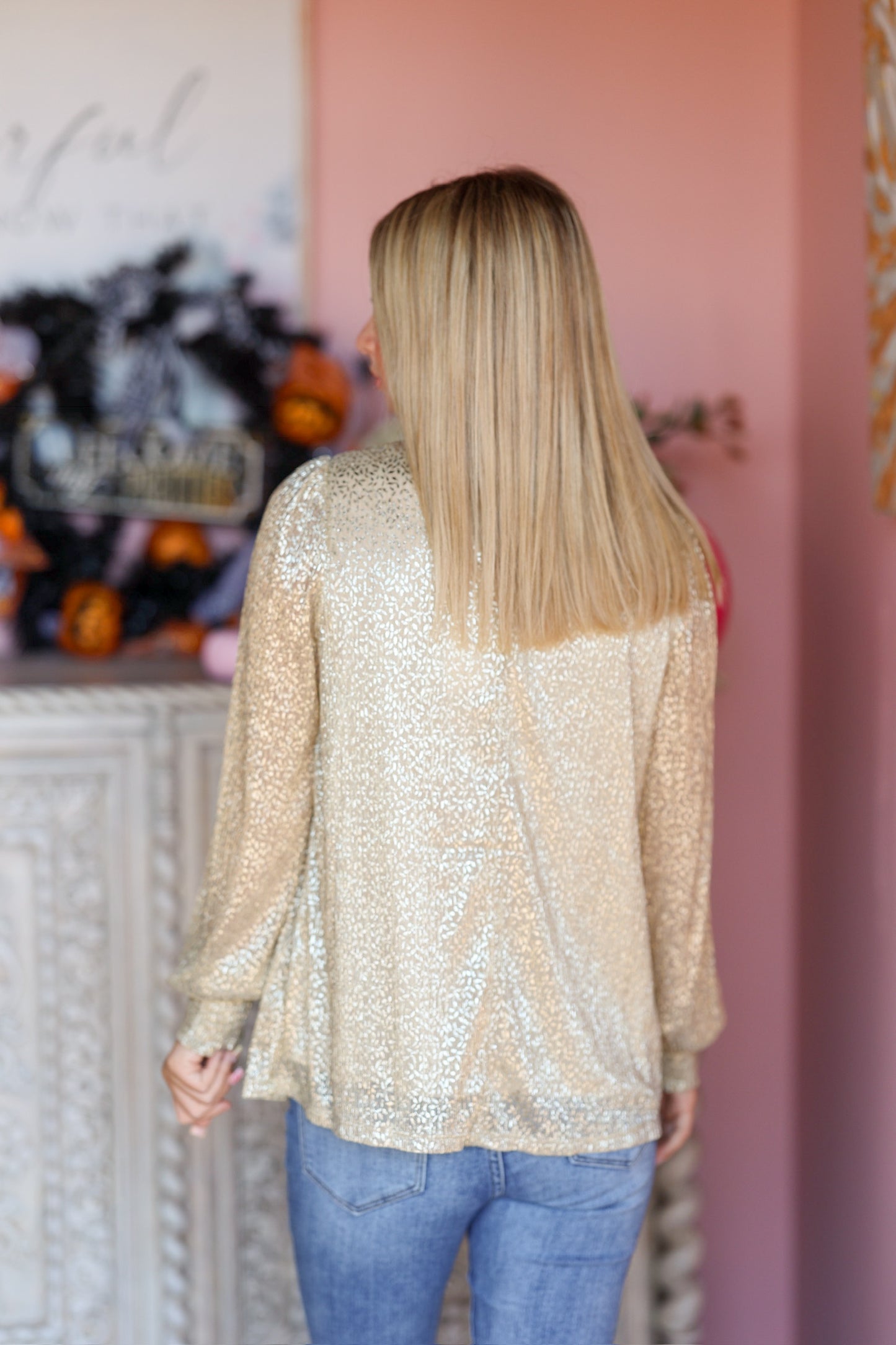 Gold Girly Lurex Top