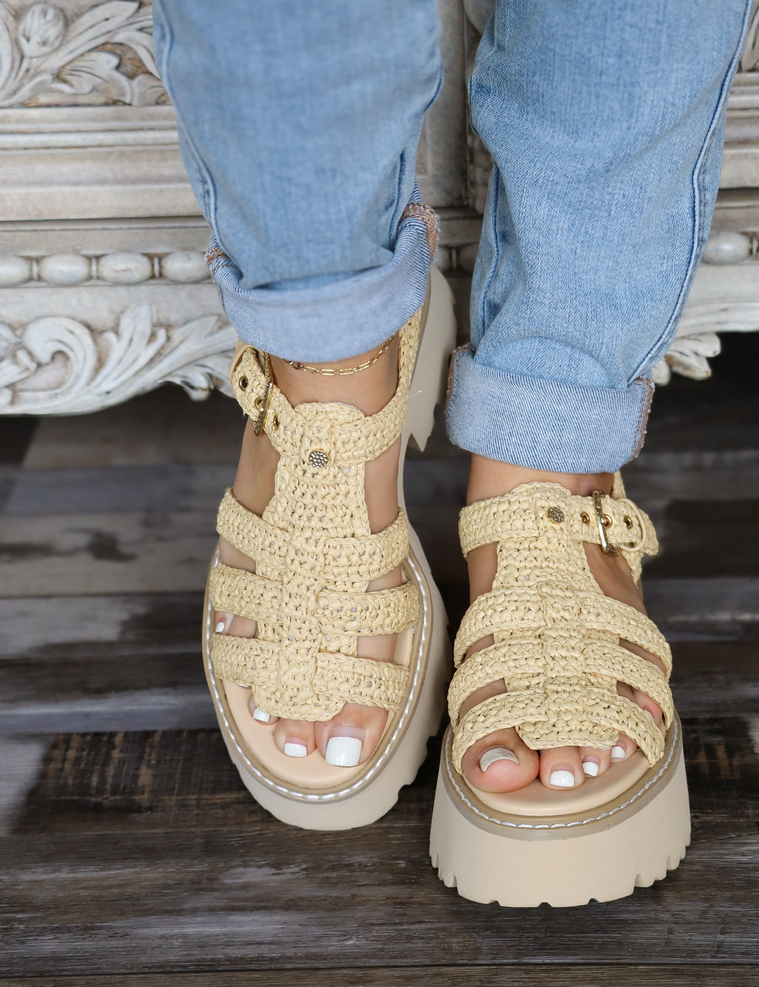 Woven Chunky Wedge