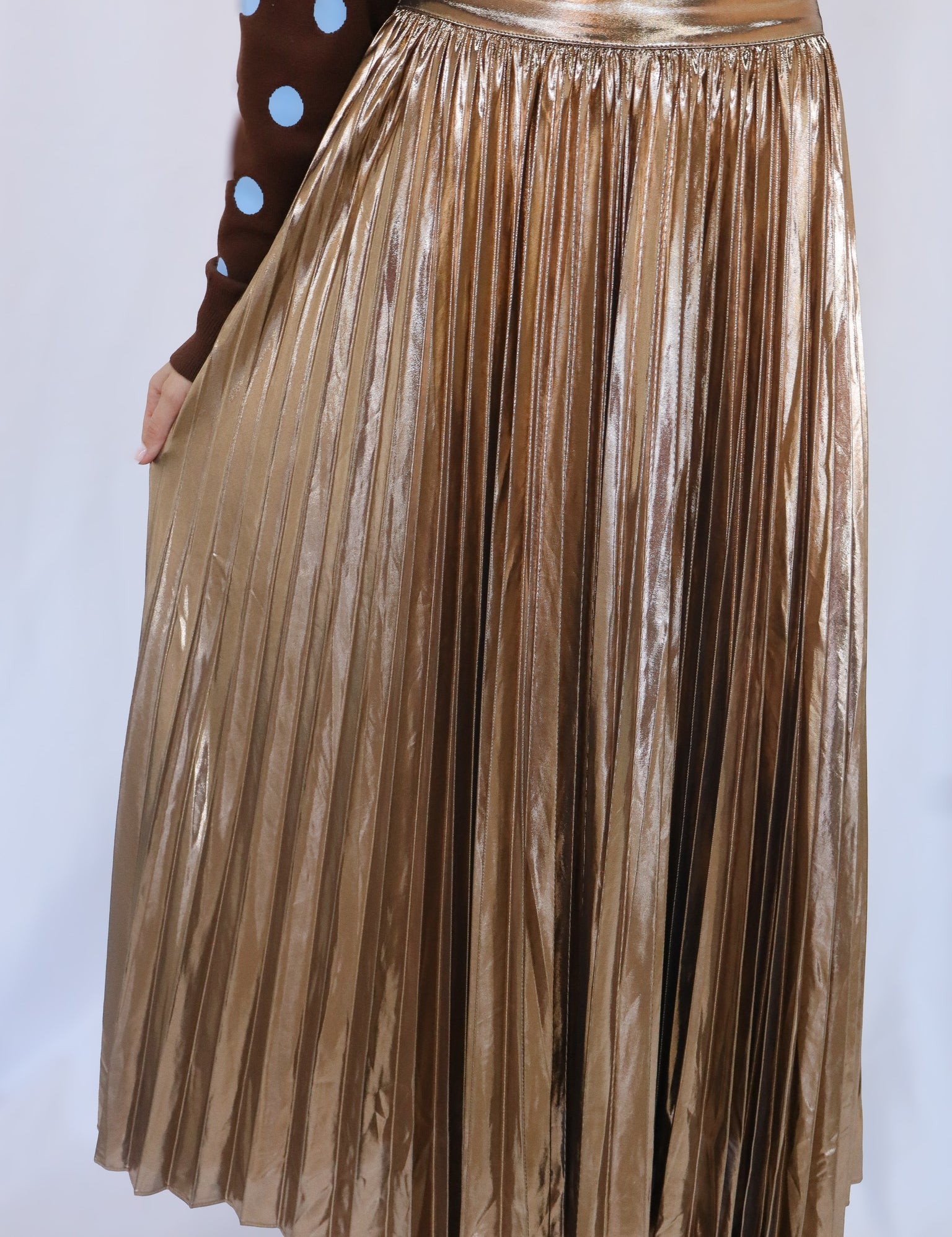 Bronze Pleated Skirt