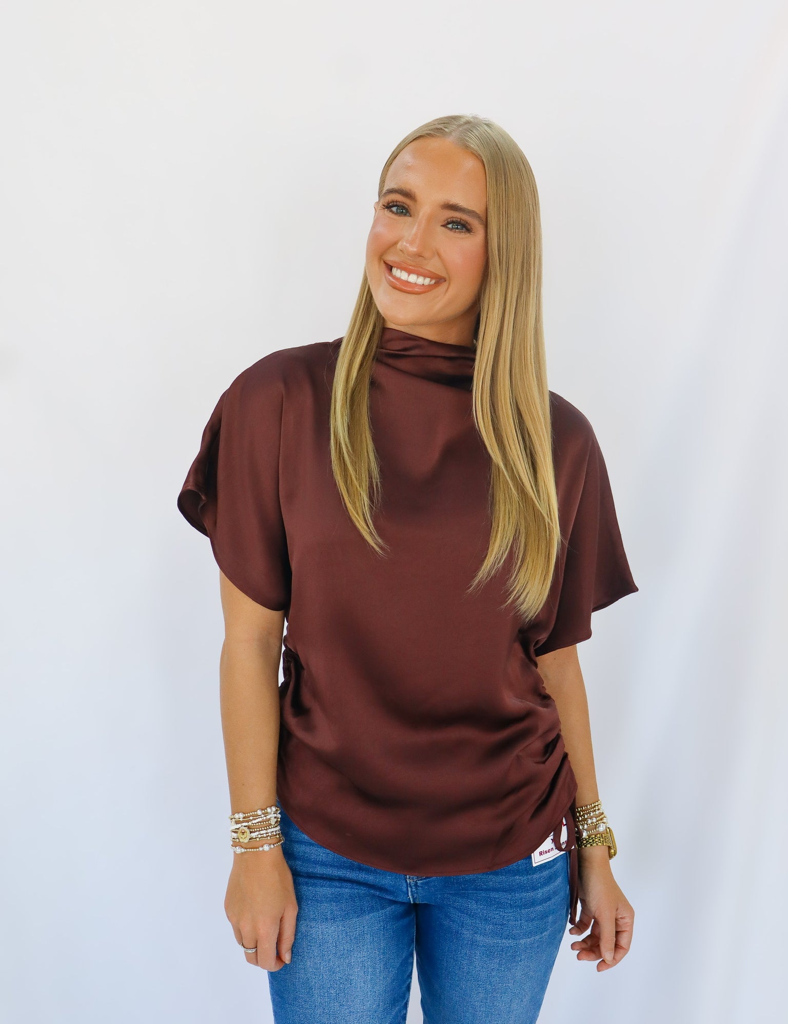 Maroon Ruched Blouse