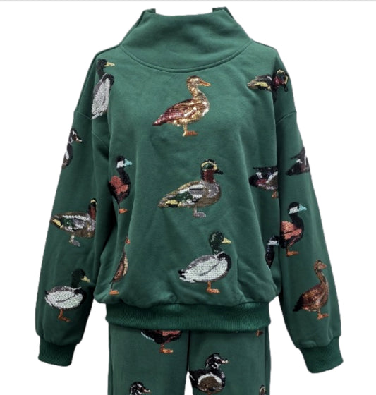 QOS Mock Neck Duck Sweatshirt