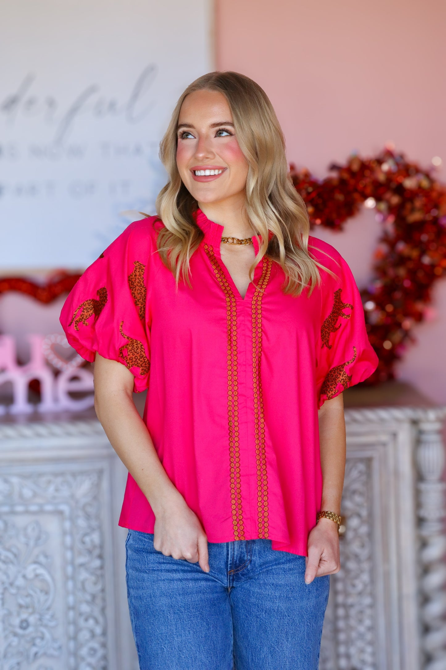 Fuchsia Leopard Top