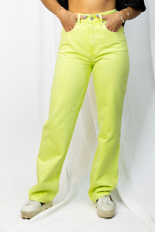 Lime Green Denim Jeans