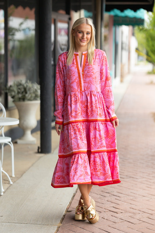 long pink maxi dress