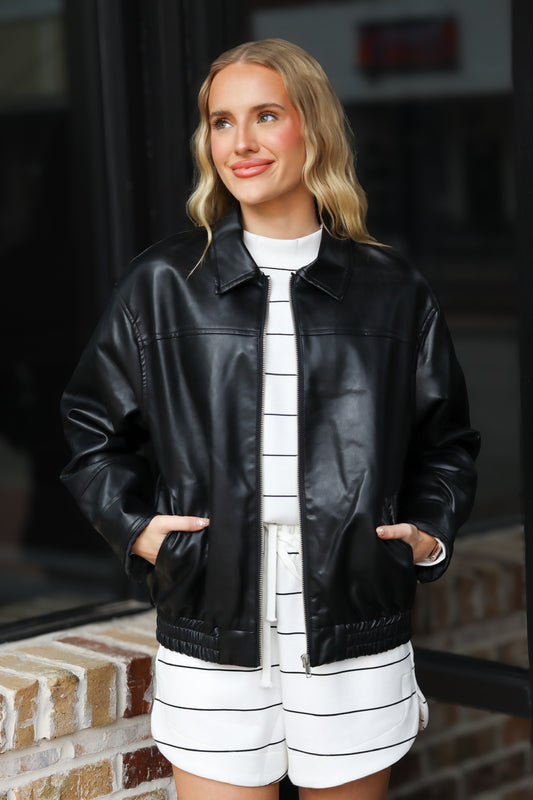 Leather Bomber Jacket
