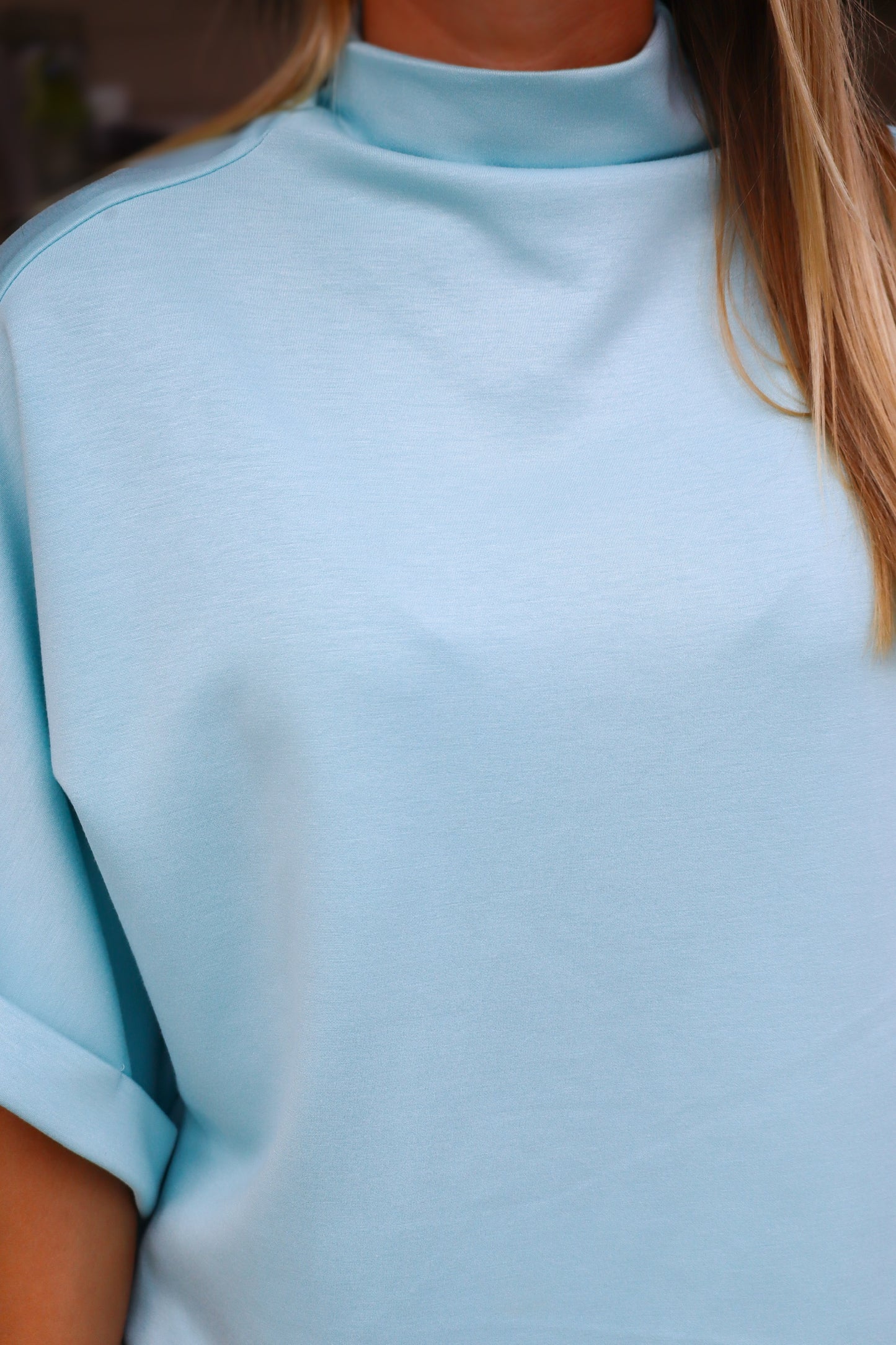 Seafoam Scuba Mock Neck Top