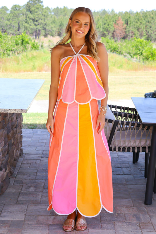 Peach Printed Set