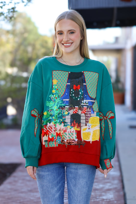 QOS Christmas Living Room Sweatshirt