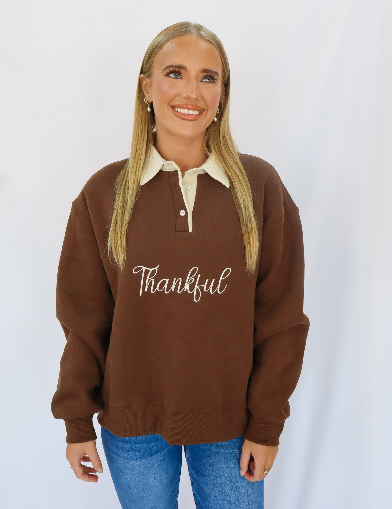Brown "Thankful" Pullover
