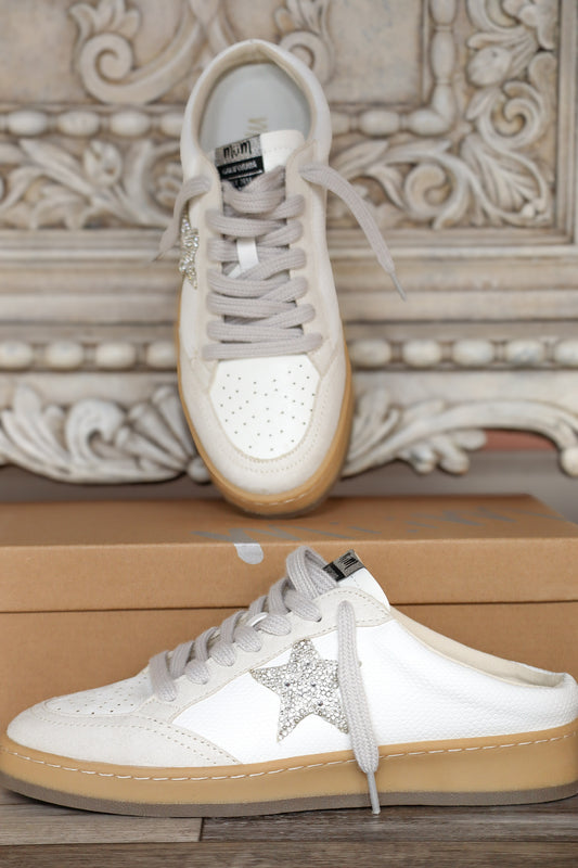 White & Silver Star Tennis Shoes
