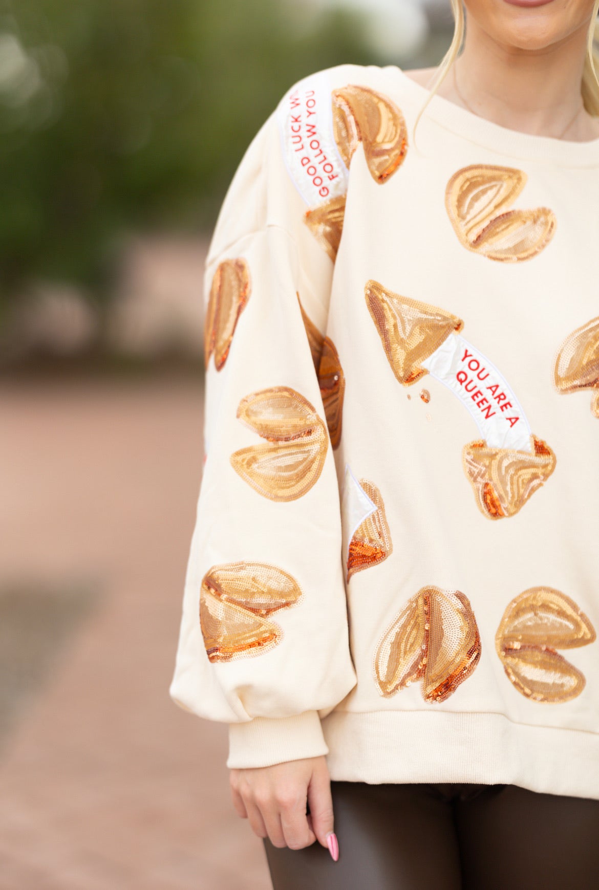 QOS fortune cookie sweatshirt