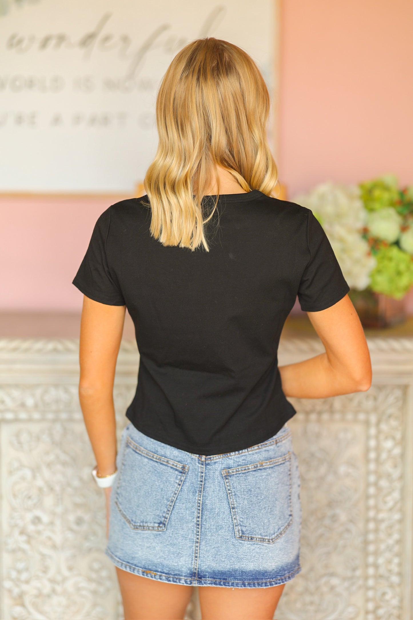 Black Foot ball Tee