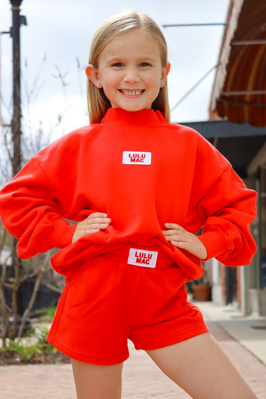 Lulu Mac- Kids Terry Red Shorts