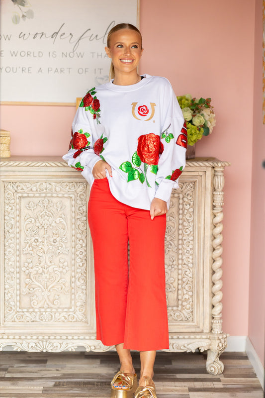Red HW Tummy Control Wide Leg Jeans
