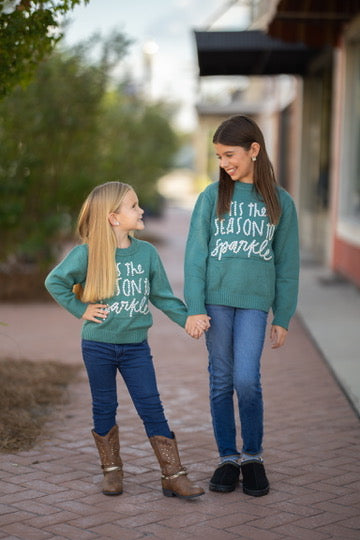 Kids Tis The Season To Sparkle Crystal Sweater