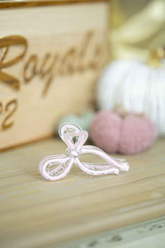 pink bow hairclip