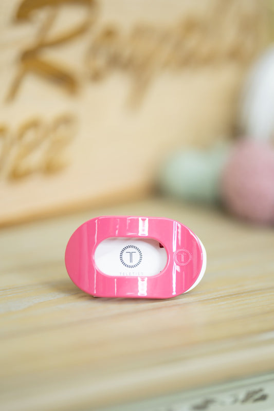 pink teletie flat clip