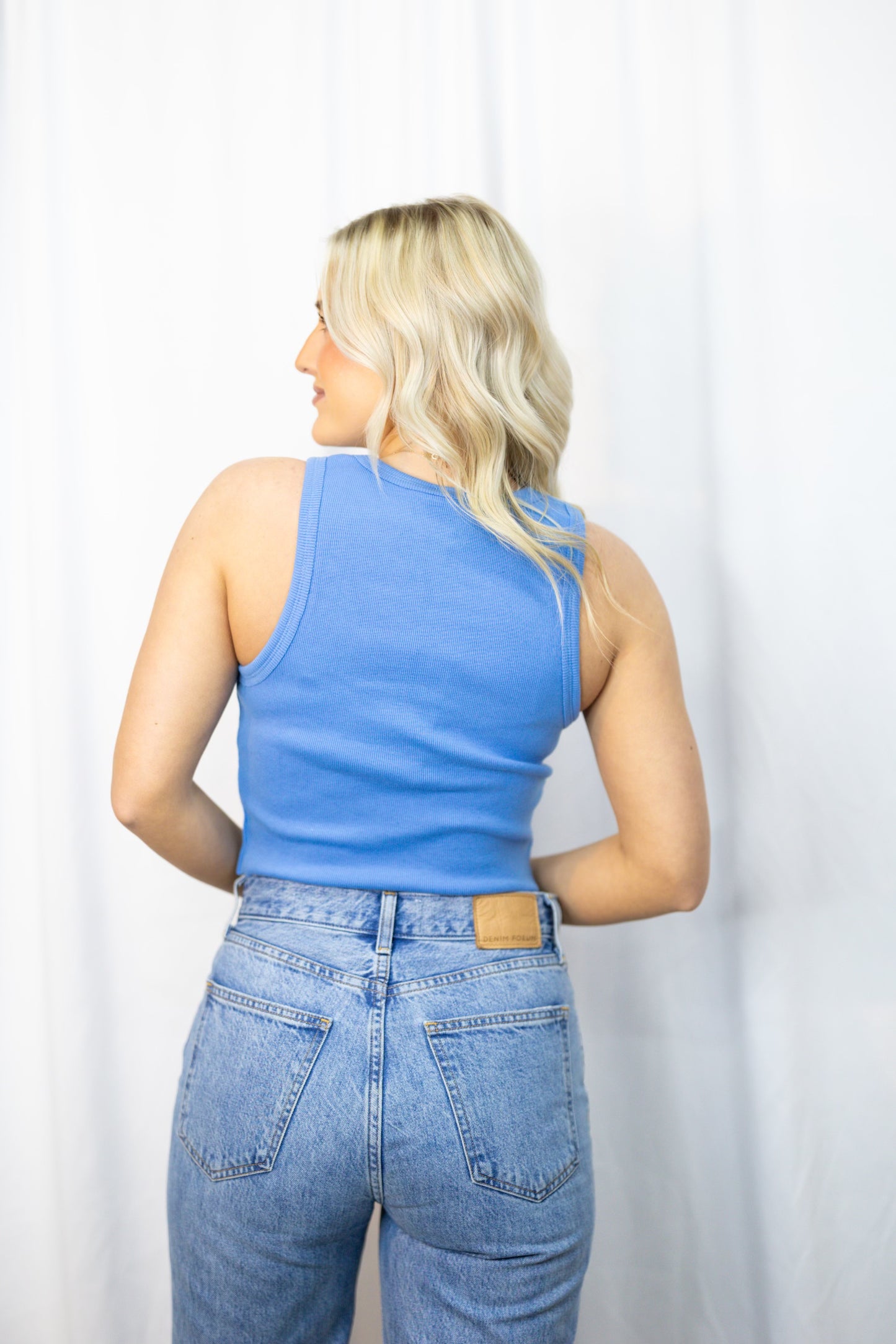 Blue Cropped Tank