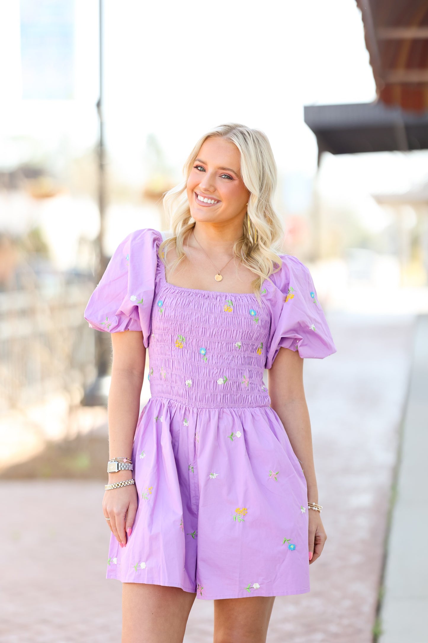 Lavender Floral Romper