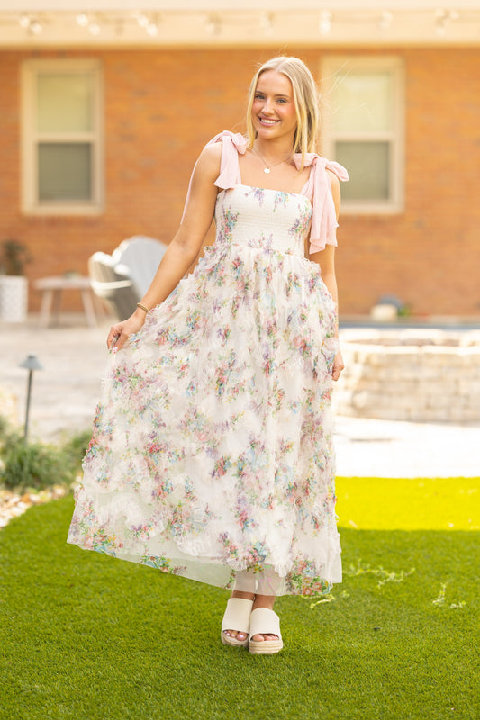 Floral Smocked Midi Dress