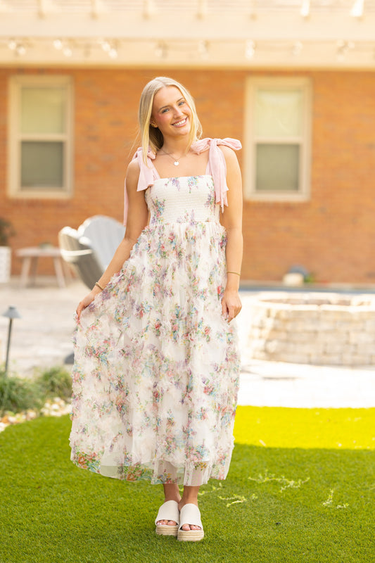 Floral Smocked Midi Dress