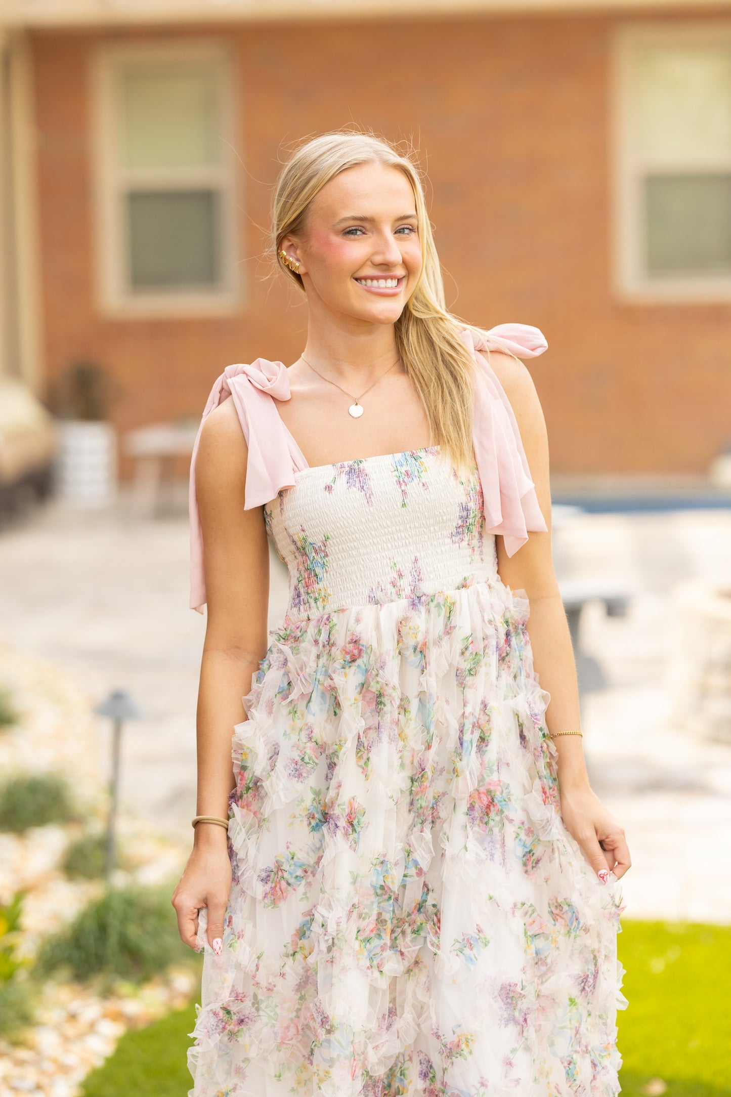 Floral Smocked Midi Dress