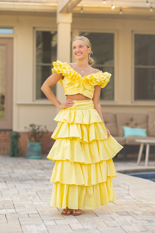 Yellow ruffle set