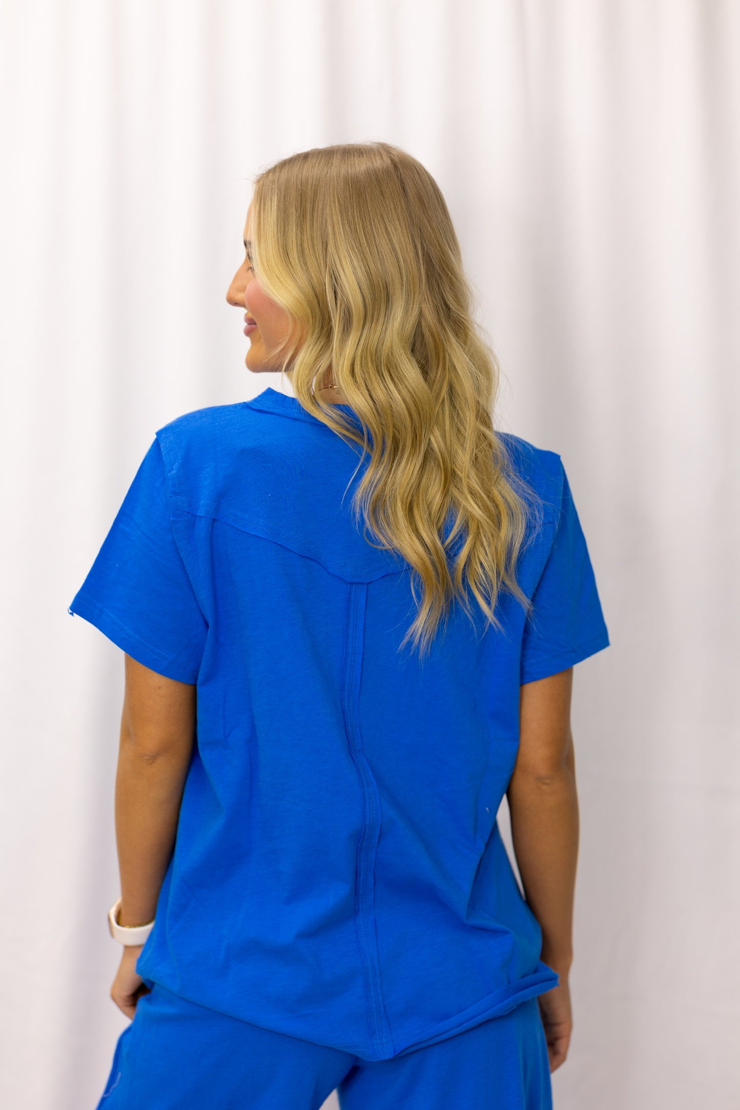 Ocean Blue Short-Sleeve Top