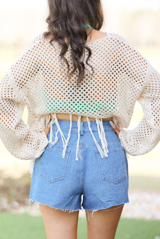 Rhinestone Distressed Shorts