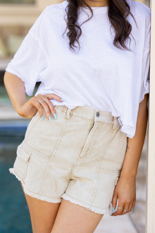 White Cropped T